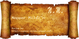 Nepper Milán névjegykártya